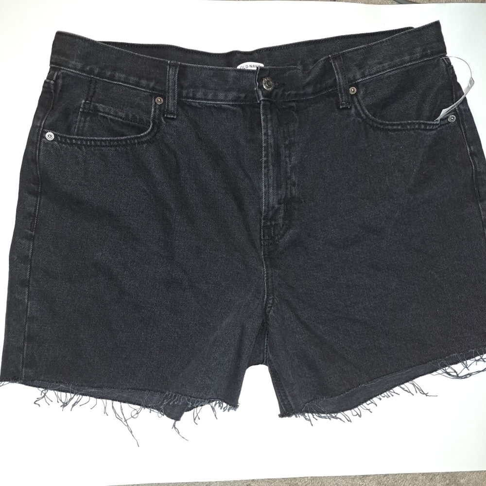 Nwt Old Navy Black Denim Jean DAD Short 16 Plus